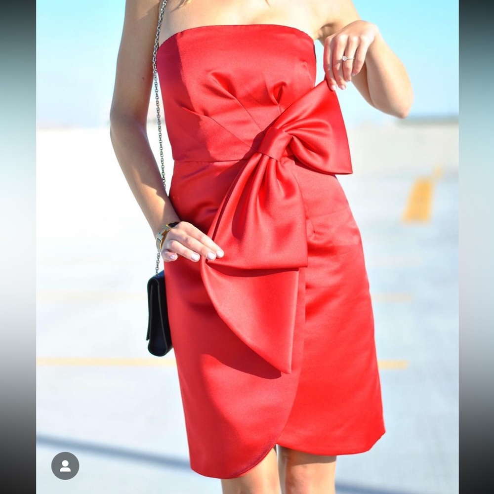 Milly Red Bow Silk Dress